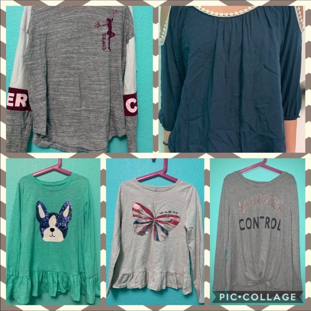 BUNDLE 5 GIRLS SHIRTS SIZE 10/12